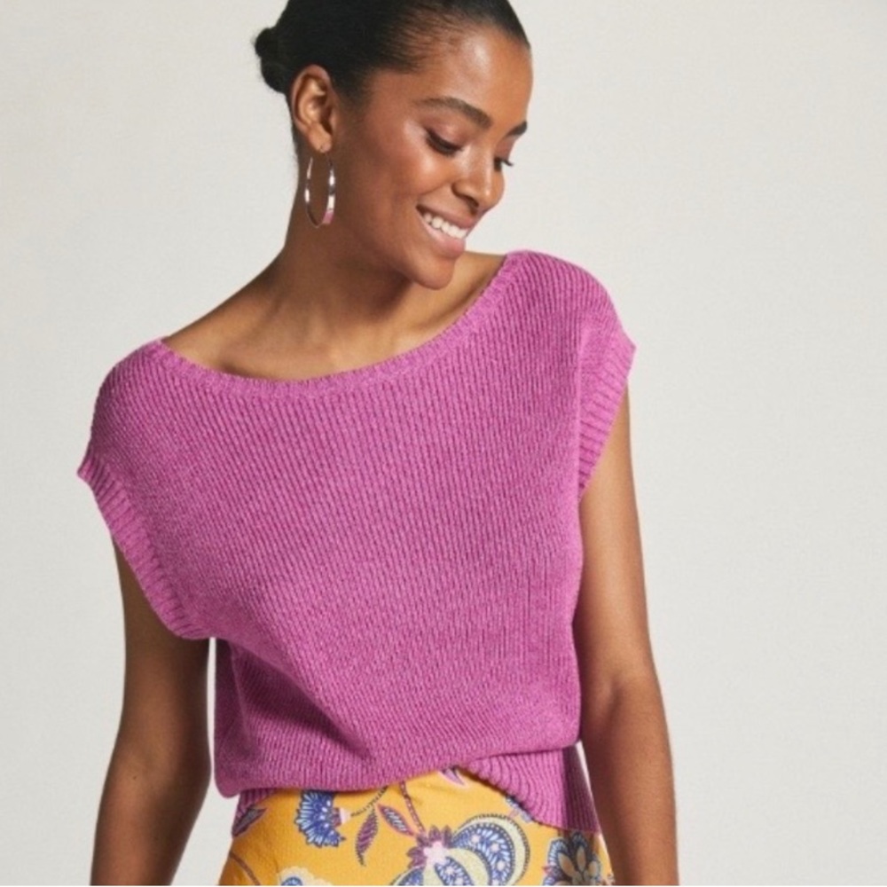 Anthropologie Maeve Boatneck Sweater Vest